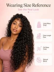 Black Soft Curly Clip In Hair Extensions Natural Blend Soft Touch Easy Wear Synthetic Hair Pieces Daily Fashion Hair Accessory Soft Waves,Natural Blend - Natural & Black - View 6