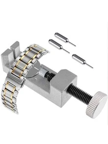 2/1 pieza Herramienta quitacorreas de reloj de metal con altura ajustable, set mixto - Plateado - Ver 7
