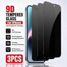 3片裝鋼化玻璃防窺螢幕保護貼，適用於 iPhone 18 Pro Max/18 Pro/17 Pro Max/17 Air/16 Pro Max/16 Plus/15 Pro Max/14 Pro Max/13 Pro Max/12/11 Pro Max/11 系列，9H 硬度，防刮、防窺、隱私保護玻璃，全螢幕覆蓋，相容手機殼 - 黑色 - 查看 12