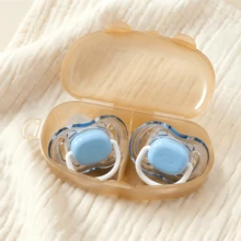 2pcs TRITAN Baby Pacifiers With Storage Box, Day And Night Use, 2 Styles Available: Round And Orthodontic Pacifiers, Baby Pacifiers With Storage Box - Multicolor - View 8