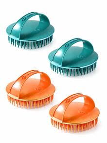 2/4 Peças Escova de Massagem de Couro Cabeludo de Silicone, Escova de Limpeza de Couro Cabeludo para Lavar Cabelo, Escova de Massagem de Couro Cabeludo com Cerdas Macias, Escova de Limpeza Profunda de Cabelo, Escova de Shampoo para Banho, Remove Óleo e Caspa, Cria Espuma Rica, Ferramenta de Cuidados com o Cabelo, Adequada para Homens e Mulheres - Visão 7
