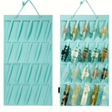 1pc Wall-Mounted Clip Storage Device For Home Use, Felt Hair Accessory Hanging Bag, Hair Clip Storage, And Hanging Jewelry Organizer. - Multicolor - View 3