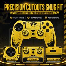 Crimson Bio Hazard Contamination Warning Controller Skin Cover For Playstation 4 Controller, RALAN 1 Controller Protector Case+2 Customised Thumb Grips Caps+Customised Stickers - View 7