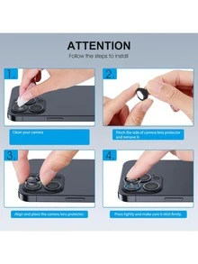 Yezodawee 9 buah Pelindung Lensa Kamera Definisi Tinggi Bingkai Biru, Desain Anti Benturan, Cocok untuk Film Lensa Smartphone, Bahan Logam Paduan dengan Kaca Tempered Perlindungan Penuh, Pelindung Lensa, Aksesori Ponsel, Tahan Air, Tahan Guncangan, Anti Jatuh, Anti Gores, Anti Sidik Jari - Biru - View 6