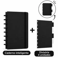 Caderno Agenda Inteligente Anotação Disco Removíveis A6 com Elástico 80 Folhas - kit b5+a5 vermelho - Visão 2