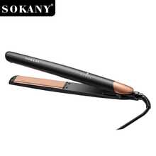 SOKANY 15016 多功能陶瓷直髮器，乾濕兩用，直髮與捲髮二合一，150-230℃可調溫度，PTC快速加熱，360°旋轉電源線，適用於居家與美髮沙龍 - 黑色 - 查看 11