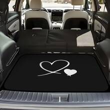1PC Fashionable Printed Car Trunk Mat, Heart Pattern, Elegant Accessory, Travel Essential, Universal Fit For Multiple Car Models, Car Interior Decoration, Keep Your Trunk Clean And Dry, Personalized Car Trunk Mat. - Heart-shaped - View 2