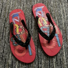 CL"Classic Retro 3D Riveted Red-Bottom Flip-Flops, Couple Beach Flat Toe Sandals, Casual Slip-Resistant Comfortable Flip-Flops - 紅色彩繪 - 查看 5