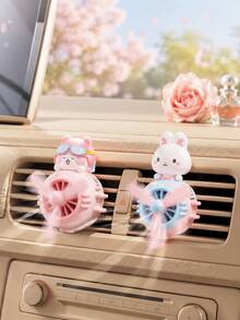 汽車香氛夾，可愛汽車配件，可愛卡通汽車出風口香氛夾，旋轉螺旋槳飛行員動物擴香器附2片可替換香氛墊，芳香療法汽車出風口風扇，粉色汽車內飾裝飾品，適合女性 - A - 查看 5