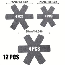 Non-Stick Bottom Pad, Flat Pan Protection Pad, Flat Pan Layer Pad, A 12-Piece Set With 3 Different Sizes, Flat Pan Layer Protection Pad, Flat Pan Stacking Protection Pad, Flat Pan Pad With Anti-Slip Function, Preventing Scratches Or Marks When Stacke - Multicolor - View 19