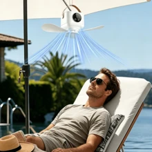 A Portable USB Charging Hanging Fan With Built-In Light,Featuring 4-Speed Wind Adjustment And 3-Level Brightness Regulation, Remote Control And Timing Functions. It Is Suitable For Camping Tents, Dormitories, Bedrooms, Gazebos And Travel. - USB + With Remote Control - View 7