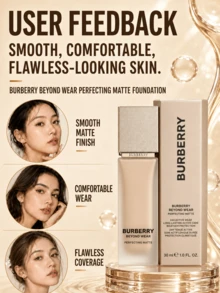 Burberry Bobbery Foundation C20 (Ukuran Penuh 30ml, Sampel 5ml), Pengontrol Minyak Tahan Lama 24 Jam, Perlindungan Matahari, Penutup Noda, Hasil Akhir Matte Alami, Pengontrol Minyak, Cocok untuk Kulit Berminyak dan Kombinasi - Abad ke-20 - View 9