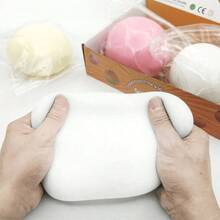 1pc 10cm Extra Large Fluid Cheese Ball Stress Relief Giant Fluid Ball Daifuku Squeeze Toy, Large Slow Rebound Stress Relief Toy, Mud-Like Daifuku Squeeze Toy, Surprise Gift, Birthday Gift, Easter Gift, Perfect Gift, Gift Toy - Multicolor - View 3