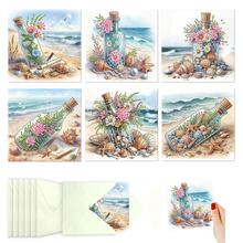 6pcs Diamond Painting Greeting Card Kit, Cake, Bird, Drift Bottle, Elephant Theme, Paper Material With Round Crystal Rhinestone Embellishments, Suitable For Christmas Eve Gift Card, Birthday Gift - 6Pcs - View 15