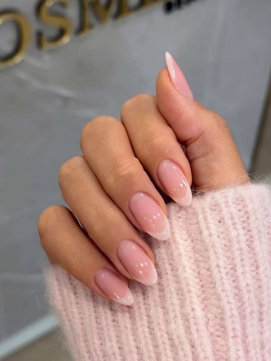 24pcs French Yellow Press-On Nails, Minimalist Almond Shape Short Fake Nails, Manicure Set With 1 Adhesive Sticker And 1 Nail File, Suitable For Daily Wear - Multicolor - View 1