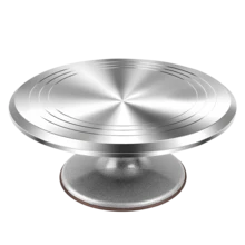 12'' Cake Turntable Aluminum Cake Revolving Stand Holder Cake Baking Decor Tools Home Cake Making Decorating Rotating Metal Display Stand Ultimate Baking Set 24 Nozzles & Icing Tools - View 7