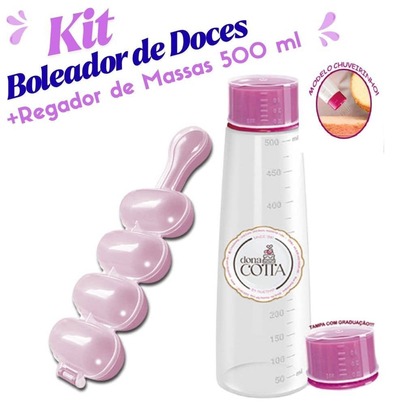 Kit Bisnaga Umedecedor + Boleador de Docinhos Brigadeiro Beijinho Confeitaria - NEW