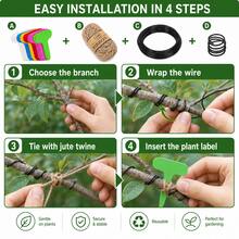 Bonsai Training Kit, Aluminum Wire Roll + Jute Rope + 50 Colorful Plant Labels, Gardening Plant Shaping Tool Set - Garden Tools - View 5