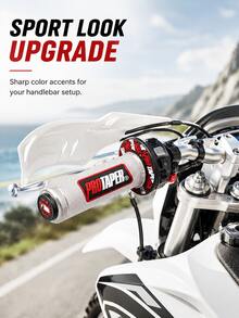 Universal Motorcycle Replacement Handlebar Grips, PRO Anti-Slip Rubber Throttle Handle Sleeves, Shock Absorbing Mod Accessories Fit Daily Locomotive & Off-Road Dirt Bike Riding - A - View 8