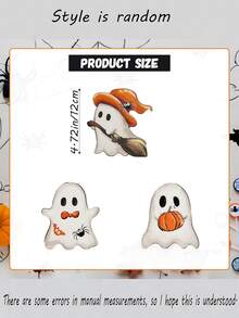 3 Peças Decoração de Mesa de Fantasma de Desenho Animado de Halloween, Decoração de Fantasma Feliz de Halloween para Bandeja em Camadas, Decoração Assustadora e Fofa, Decoração Interna, Adequada para Cozinha, Banheiro, Casa, Suporte de Mesa, Exibição de Mesa, Halloween Vintage, Decoração de Mesa Minimalista (Múltiplos Estilos) - versão vassoura - Visão 3