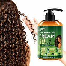 Creme Modelador de Cachos 10 em 1 - 9,46 Oz. Contém Alecrim, Óleo de Butternut, Óleo de Rícino e Outros Ingredientes Nutritivos, Controla Efetivamente o Frizz, Hidrata e Modela os Cabelos, Proporciona Fixação Elástica Duradoura. Adequado para Cabelos Ondulados e Cacheados: Volumizador, Hidratante, Brilhante, Elástico, Uma Escolha Ideal para Modelagem Diária - Traje formal - Visão 5