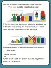 (Random Color) 50 Cards 12 Cups 1 Bell/50 Cards 6 Cups Game Set Educational Competition Stacking Cups, Desktop Game Stacking Tower Game Christmas Gift Interactive Toy - Multicolor - View 9