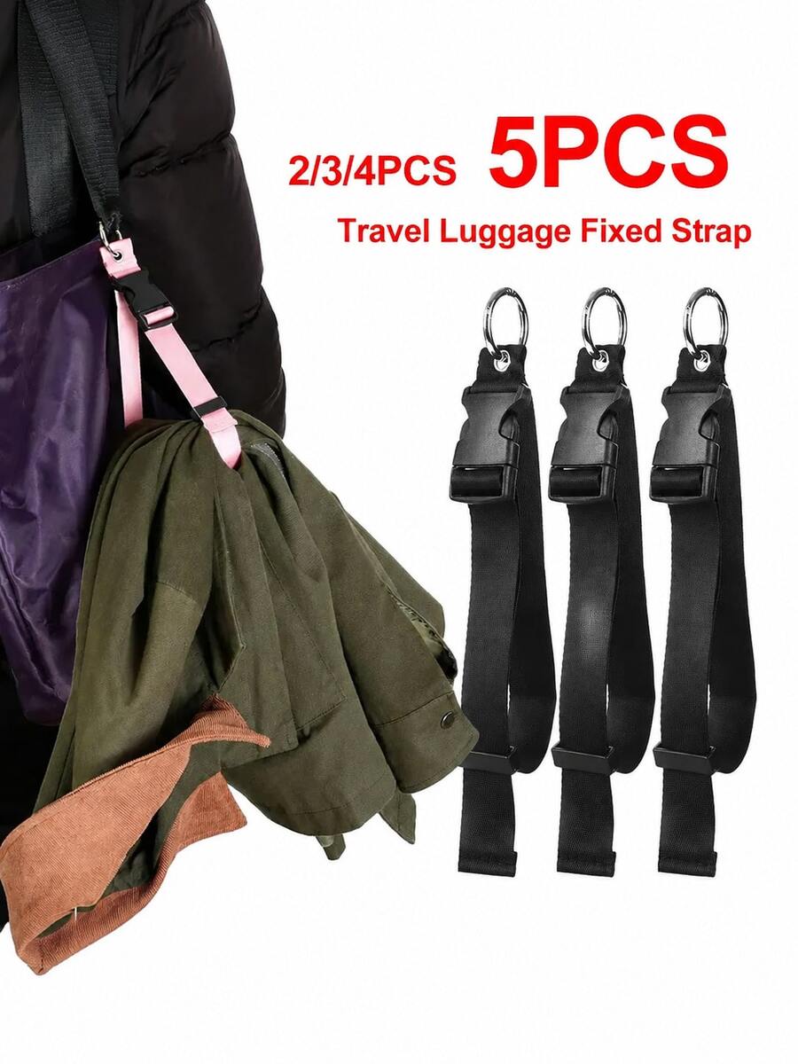 NYXIA 1/2/3/4pcs Travel Luggage Strap Clip Anti-Theft Hanging Buckle, Multifunctional Suitcase Jacket Holder Outdoor Backpack Fixed Strap, Portable Bag Clip - Multicolor - View 1