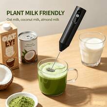 3-Speed Rechargeable Milk Frother, Dual Coil Whisk Coffee Frother Handheld - Portable Hand Frother Wand For Coffee Matcha Cappuccino & Hot Chocolate, Kitchen Gift Set - Black - View 4
