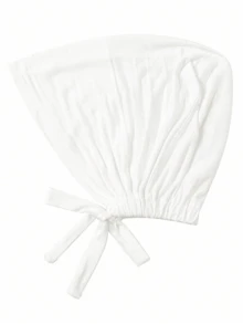 1PC Women's Fashion Solid Color Elastic Tie Headscarf Bandana Scarf Cap Headwrap Suitable For Daily Wear - White - View 5