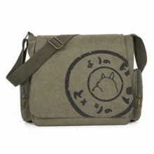 bolsa transversal feminino Bolsa Feminina Vintage Saco Feminino De Grande Capacidade De Lona Mensageiro - Quadrado Preto - Visão 6