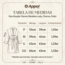 ROUPÃO MICROFIBRA FLANNEL APPEL QUENTINHO PARA FRIO MACIO - MINERAL - Visão 3
