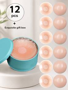 2/6/12 Female-Specific Nipple Covers, Reusable Nipple Covers. These Are Silicone-Material, Invisible And Reusable Nipple Covers, Also Equipped With A Portable Case. - Multicolor - View 8