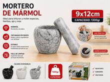 U HOME - Juego de Mortero de Marmol Duradero, Triturador Manual de Piedra para Moler Machacar, Ideal para Moler Especias y Hierbas - Modelo 4 - Ver 2
