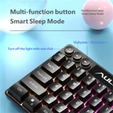 AULA 機械觸感有線鍵盤與滑鼠 RGB 背光 61 鍵迷你遊戲鍵盤,相容於桌上型電腦、筆記型電腦、Mac - 查看 4