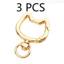 2/3/4pcs Rotating Cat Keychain Zinc Alloy Bag Hardware Spring Clasp Metal Ring Open Spring Loop, Perfect For DIY, Jewelry Metal Keychain Metal Shape Spring Clasp, Outdoor Metal Keychain Key Chain Bag Clip Hook Dog Chain Clasp Suitable For Phone Bag Keychain Hook Clasp Bag Hanging Hook, Handmade DIY Accessories, Halloween, Christmas - Multicolor - View 7