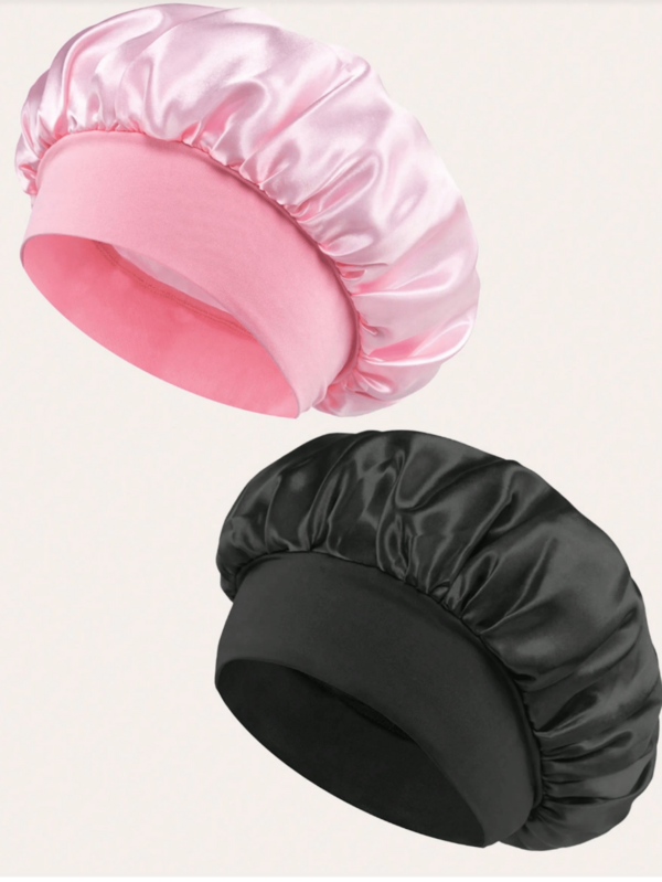 1/2PCS Premium Satin Silk Sleep Cap, Soft Lightweight Breathable Hair Bonnet For Curly, Braided, Dreadlocks And Long Hair, Home Travel Use