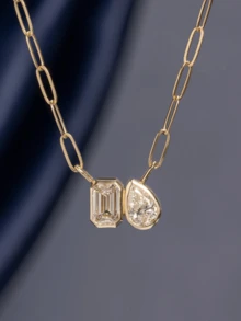 1/3pcs New Exquisite Geometric Minimalist Stainless Steel Gold Necklace For Women, Suitable For Party, Gathering, Beach Vacation, Daily, Anniversary, Date And Multiple Occasions - Multicolor - View 8