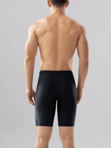 361degree 361° Men's Sports Competition Swim Trunks, Tech Line Colorblock, Fashionable And Eye-Catching, Adjustable Waist Drawstring, Suitable For Swimming, Surfing, Beach - Black - View 2