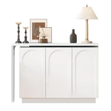 Desk, L-Shaped Rotating Corner Computer Desk, Office Desk, Vanity, White 110 Cm - 白色 - 查看 1