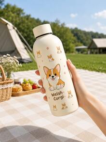 1pc 500ML/17oz Puppy Series Water Cup, Double-Wall Stainless Steel Insulated Cup, Cold-Preserving Cup, Vacuum Flask And Thermal Bottle, Travel And Outdoor Use Cup, Gym And Outdoor Sports Cup, Coffee Cup, Flat Bottom Cup, Car Cup, Winter And Summer Drinkware, Back To School, Birthday Gift, Holiday Gift Design, Suitable For Graduation, Travel, Camping, Birthday, Dorm, Summer, Anniversary, Gift, Living Room, Kitchen Essential, Cup - View 5