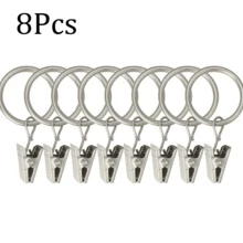 6/9/12/15/18/20Pcs Silver Curtain Rings With Clips, Inner Diameter 2.5cm/0.98inch, Multi-Functional Hooks For Hanging Curtains, Bows And Hats, Suitable For Various Rod Sizes, Perfect For Home Decor - Multicolor - View 16