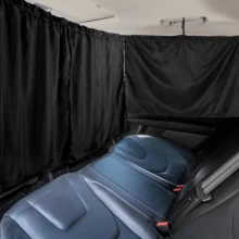 4-Piece Universal Privacy Blackout Curtain Set, Includes 1 Partition Curtain, 2 Side Curtains And 1 Storage Bag, Suitable For Travel, Camping And Sleeping, Easy To Install, Maximizes Privacy Protection - A - View 3