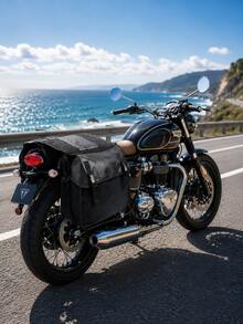 Motorcycle Saddlebags, Waterproof Canvas Side Bags, Large Capacity Dual Side Bags, Throw-Over Saddlebags, Rear Rack Tail Bag, Universal Fit For All Motorcycles, Motorbikes, Bicycles, Bikes, Electric Scooters, Electric Bicycles, Commuting Travel Storage, Quick Release Buckle - A - View 3