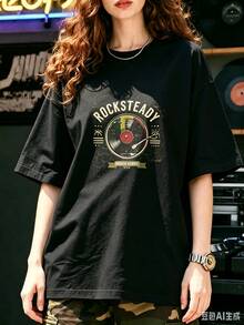 Bob Marley  T-Shirt Rebel Music Seal- Unisex Women& MenDaily Wear-Unisex Women & Men's Campus Daily Wear - Black 3 - View 11
