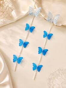 2pcs Fairy Butterfly Pearl Hair Clips, Daily Matching Dopamine Hair Accessories - View 5