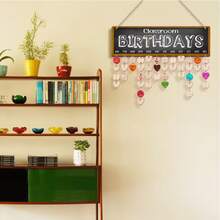 1 Set Wooden Birthday Reminder Calendar Board, Multi-Function Party Gift Set, Cute Back To School Classroom Decor, Birthday Tracking Board With Heart/Round Labels, Wall Hanging Birthday Calendar - Multicolor - View 5