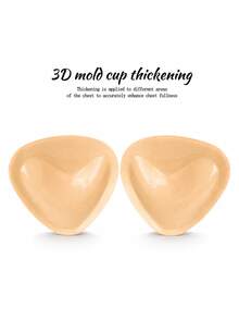 1 Pair Double-Sided Adhesive Triangle Breast Pads, Reusable Push-Up Pads, Suitable For Strapless Bras, Bikinis, Swimsuits, Sports Bras, Invisible Support - Multicolor - View 5