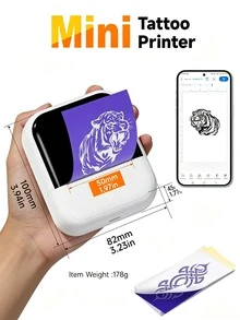 Marklife C50 Mini Impresora de Tatuajes Inalámbrica Portátil de 2 Pulgadas 15‑57mm Suministros de Tatuaje Compatible con Teléfono PC para Máquina de Transferencia de Patrón de Tatuaje Logo sin Tinta - Multicolor - Ver 2