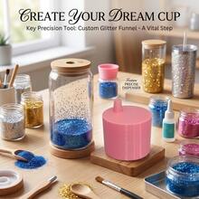 Upgraded Large Glitter Funnel & Snow Globe Tumbler Kit, DIY Glitter Cup Making Tools Set With Bottle For Adding Glitter To Snowglobe Cups, Complete Snow Globe Tumbler Making Kit For Glitter & Water, Easy To Use Sparkle Tumbler Set For Crafting - View 6