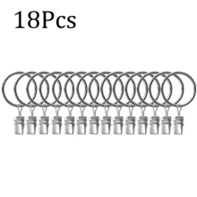 6/9/12/15/18/20Pcs Silver Curtain Rings With Clips, Inner Diameter 2.5cm/0.98inch, Multi-Functional Hooks For Hanging Curtains, Bows And Hats, Suitable For Various Rod Sizes, Perfect For Home Decor - Multicolor - View 19